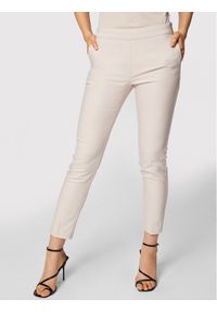 Morgan Spodnie materiałowe 211-PROSY.F Beżowy Slim Fit. Kolor: beżowy. Materiał: bawełna