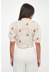 Twinset Milano - Koszula damska z haftem czereśni TWINSET. Wzór: haft #4