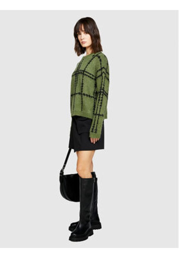 Sisley Sweter 1026L103P Zielony Boxy Fit. Kolor: zielony. Materiał: syntetyk