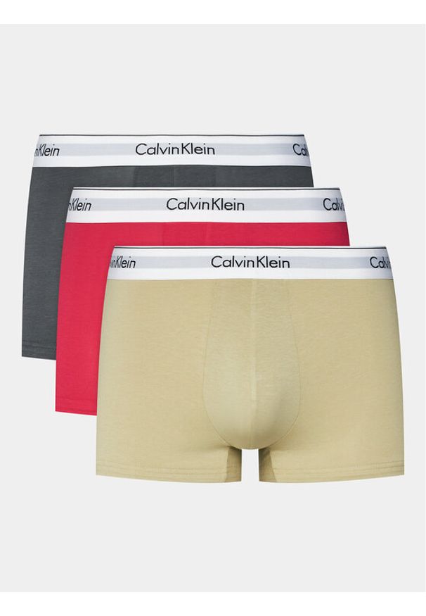 Calvin Klein Komplet 3 par bokserek Trunk 3Pk 000NB2380A Kolorowy. Materiał: bawełna. Wzór: kolorowy