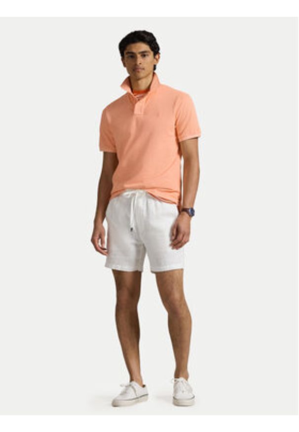 Polo Ralph Lauren Polo 710969626004 Pomarańczowy Custom Slim Fit. Typ kołnierza: polo. Kolor: pomarańczowy. Materiał: bawełna