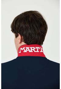 La Martina - LA MARTINA Granatowe męskie polo z dużym czerwonym logo, Rozmiar L. Typ kołnierza: polo. Kolor: niebieski #6