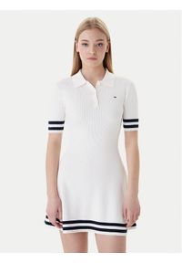 Tommy Jeans Sukienka dzianinowa DW0DW22106 Écru Slim Fit. Materiał: bawełna #1