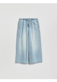 Reserved - Jeansy super wide leg - niebieski. Kolor: niebieski #1
