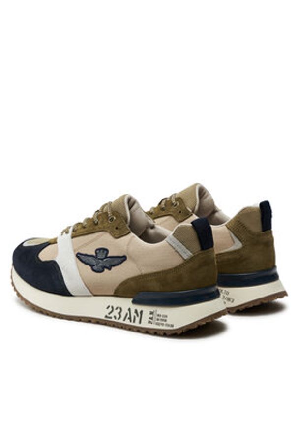Aeronautica Militare Sneakersy 241SC265CT3298 Khaki. Kolor: brązowy. Materiał: materiał
