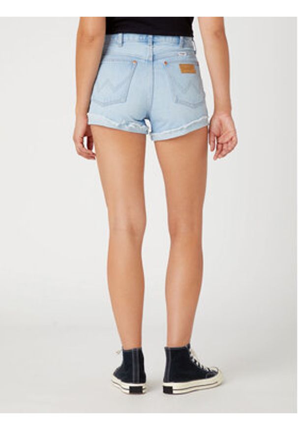 Wrangler Szorty jeansowe W23K73171 112332346 Błękitny Regular Fit. Kolor: niebieski. Materiał: jeans, bawełna