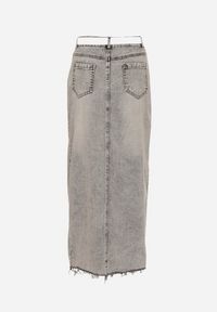 Born2be - Ciemnoszara Ołówkowa Spódnica Jeansowa z Rozcięciem z Przodu Limirea. Kolor: szary. Materiał: jeans. Styl: klasyczny #6