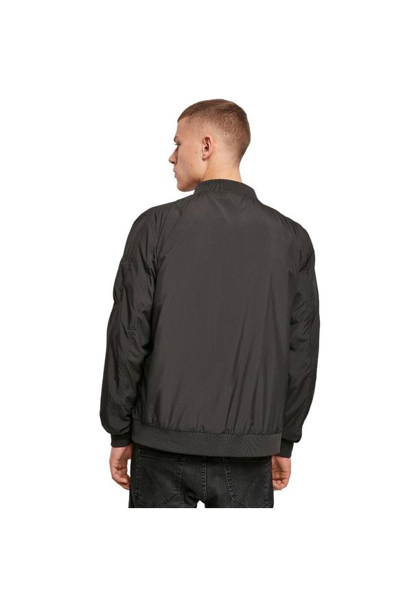 BUILD YOUR BRAND - Męska Nylonowa Kurtka Bomberka. Kolor: zielony. Materiał: nylon