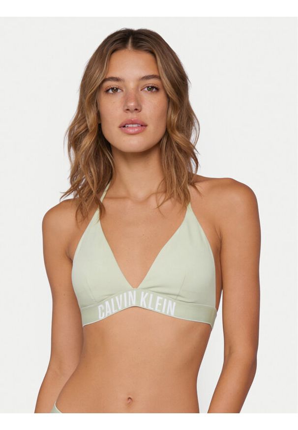 Calvin Klein Swimwear Góra od bikini LV00Q61222 Zielony. Kolor: zielony. Materiał: syntetyk