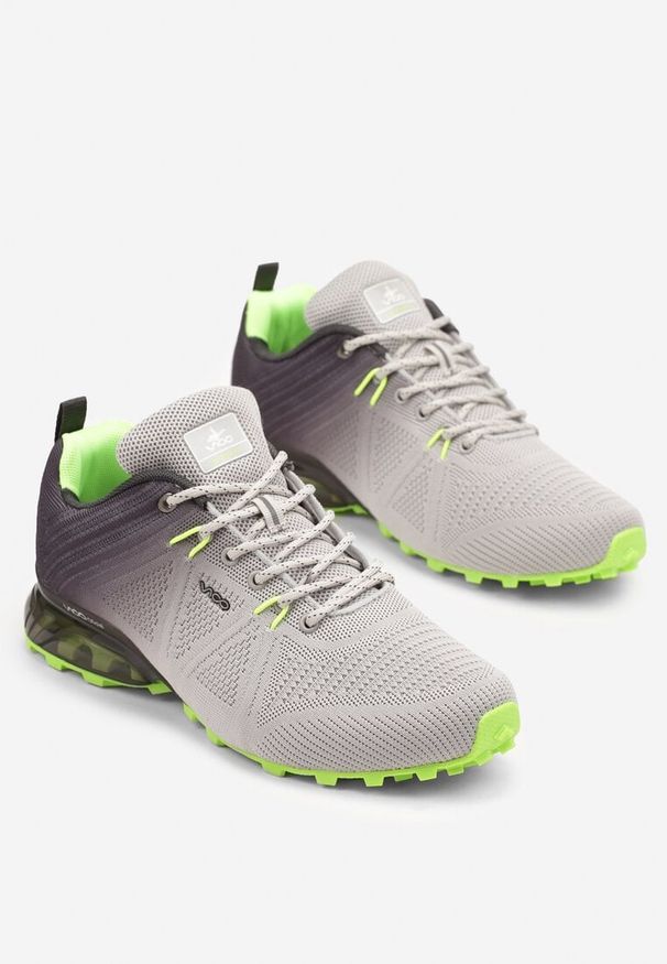 Born2be - Szaro-Czarne Buty Sportowe Sznurowane Nuri. Wysokość cholewki: przed kostkę. Nosek buta: okrągły. Kolor: szary. Materiał: materiał. Szerokość cholewki: normalna. Obcas: na płaskiej podeszwie