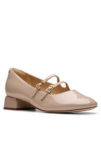 Clarks Półbuty 26181313 Beżowy. Kolor: beżowy. Materiał: lakier, skóra