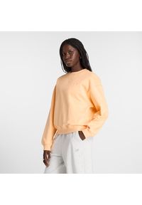 Bluza damska New Balance WT41500PAE – pomarańczowa. Okazja: na co dzień. Kolor: pomarańczowy. Materiał: tkanina, bawełna, prążkowany, dresówka. Styl: klasyczny, casual