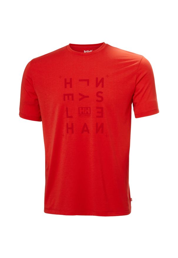 Koszulka Helly Hansen Skog graphic. Kolor: czerwony. Materiał: tkanina. Sport: turystyka piesza