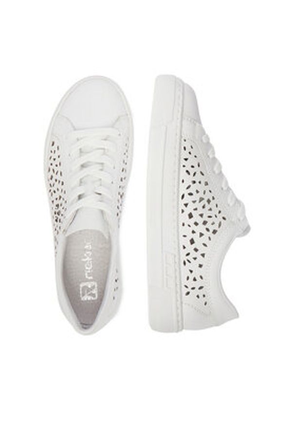 Rieker Sneakersy CEO-L8831-80 Biały. Kolor: biały. Materiał: syntetyk, skóra