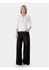 Calvin Klein Bluzka Ls Woven Label LV047E203G Biały Slim Fit. Kolor: biały. Materiał: bawełna #4