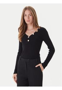 Morgan Sweter 201-MBANBI.N Czarny Slim Fit. Kolor: czarny. Materiał: wiskoza