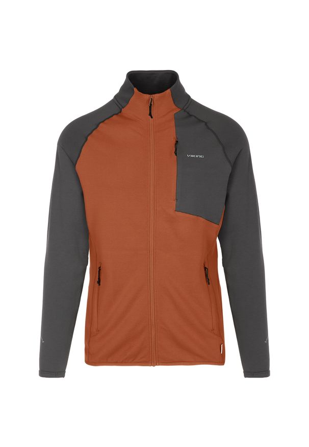 Viking - Bluza męska VIKING Birger Man rozpinana. Kolor: szary, wielokolorowy, pomarańczowy