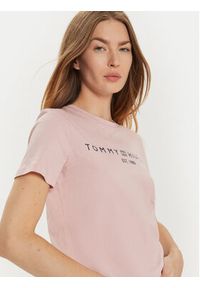 TOMMY HILFIGER - Tommy Hilfiger T-Shirt WW0WW40276 Różowy Regular Fit. Kolor: różowy. Materiał: bawełna #4