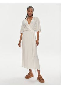 Pinko - PINKO Sukienka codzienna Macbeth 103561 A1WV Beżowy Relaxed Fit. Okazja: na co dzień. Kolor: beżowy. Materiał: wiskoza. Typ sukienki: proste. Styl: casual