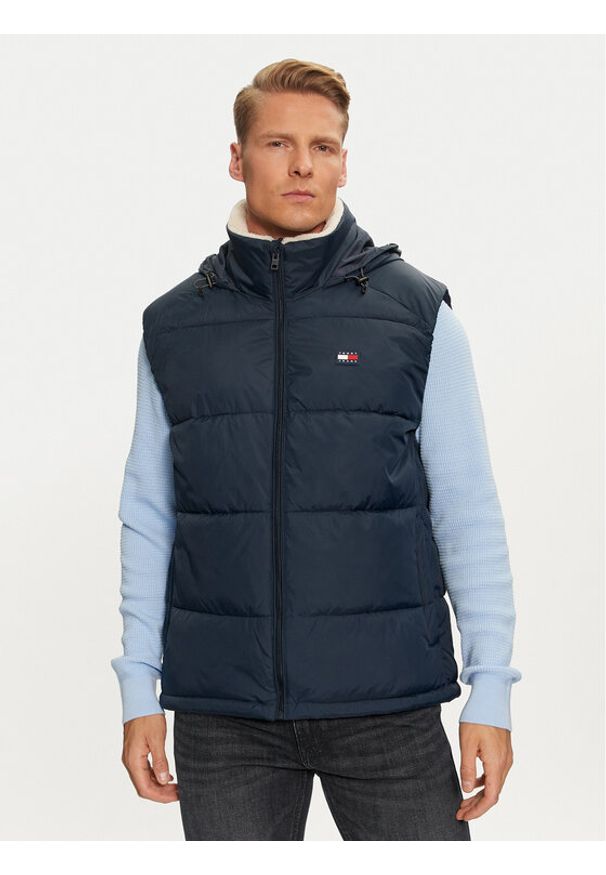 Tommy Jeans Bezrękawnik DM0DM19632 Granatowy Regular Fit. Kolor: niebieski. Materiał: syntetyk. Długość rękawa: bez rękawów
