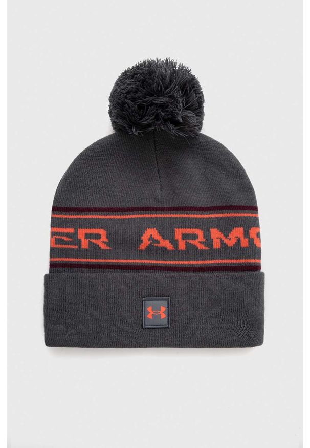 Under Armour czapka kolor szary z cienkiej dzianiny. Kolor: szary. Materiał: dzianina