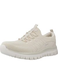 skechers - Kapcie SKECHERS GRACEFUL Beżowy. Kolor: beżowy. Materiał: syntetyk, tkanina