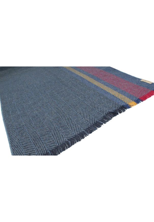 Szalik Męski - V. Fraas - Cashmink - Granat i Czerwień, Pasy. Kolor: wielokolorowy. Materiał: syntetyk, tkanina, materiał, poliakryl, wełna. Wzór: prążki, paski. Sezon: lato