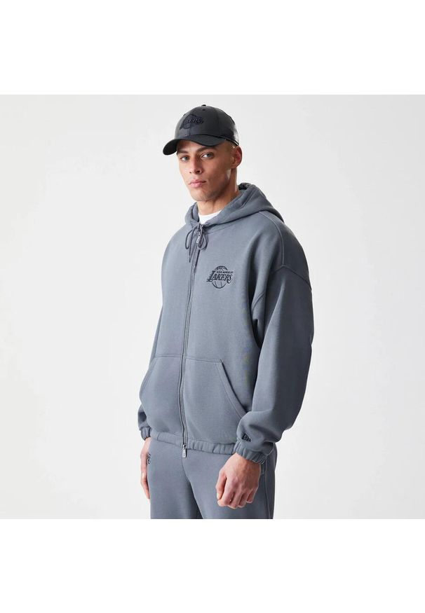 Bluza z kapturem New Era Los Angeles Lakers NBA Linear. Typ kołnierza: kaptur. Kolor: szary