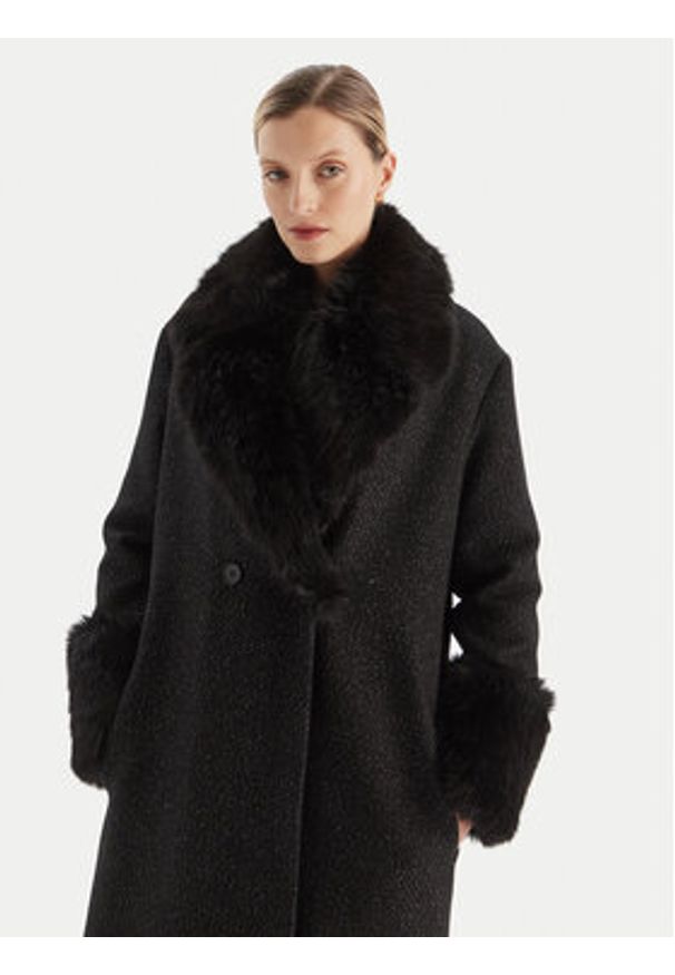 TwinSet - TWINSET Płaszcz zimowy 252TT2040 Czarny Regular Fit. Kolor: czarny. Sezon: zima