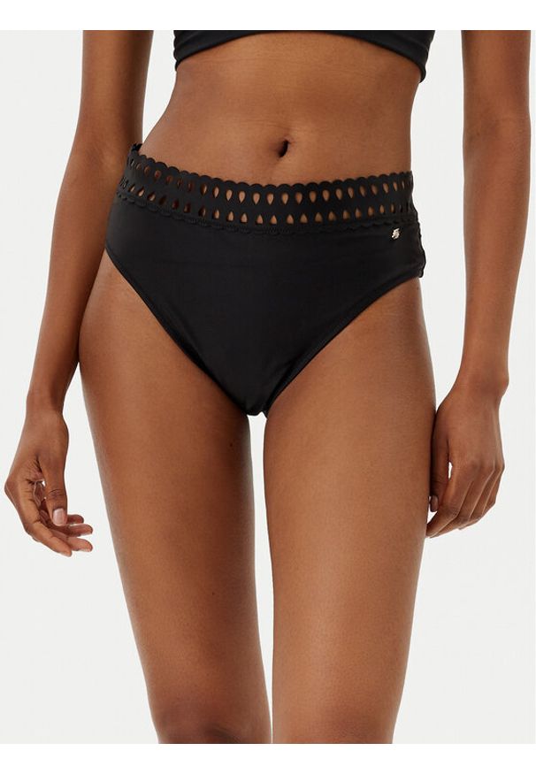 BOSS Dół od bikini Eyelet 50540672 Czarny Regular Fit. Kolor: czarny. Materiał: syntetyk