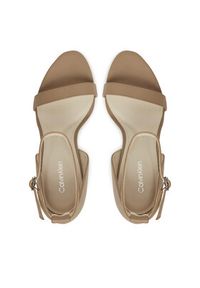 Calvin Klein Sandały Heel Sandal 90 - Lth HW0HW02337 Beżowy. Kolor: beżowy. Materiał: skóra #5