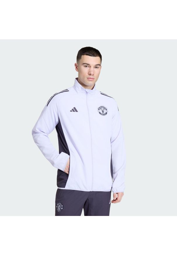 Adidas - Kurtka reprezentacyjna Manchester United Tiro 25 Competition. Kolor: fioletowy, wielokolorowy, czarny. Sport: piłka nożna