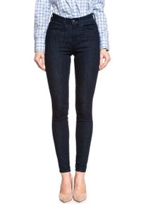 Wrangler - WRANGLER HIGH SKINNY BRUISED BLUE W27HHV32M 112128085. Okazja: na co dzień, na imprezę, na uczelnię, do pracy. Stan: podwyższony. Długość: długie. Wzór: aplikacja, kratka. Sezon: lato. Styl: wizytowy, klasyczny, casual #5