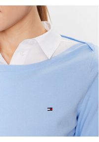 TOMMY HILFIGER - Tommy Hilfiger Sweter WW0WW37938 Błękitny Regular Fit. Kolor: niebieski. Materiał: bawełna
