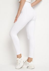 Born2be - Białe Legginsy z Modelującymi Przeszyciami Selettia. Okazja: na co dzień, na spacer. Kolor: biały. Styl: klasyczny, casual #3