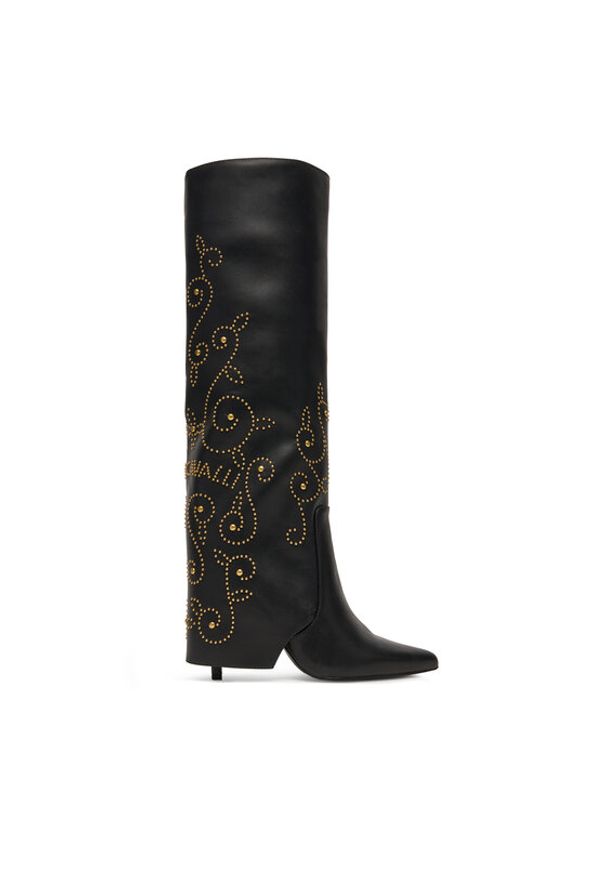 Just Cavalli Kozaki 79RA3S08 ZSD80 Czarny. Kolor: czarny. Materiał: skóra