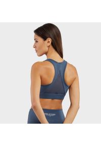 Kobieta Fitness Stanik sportowy - Wysokie wsparcie Squat Blue SIROKO Denim Blue. Kolor: niebieski. Materiał: nylon, denim. Sport: fitness