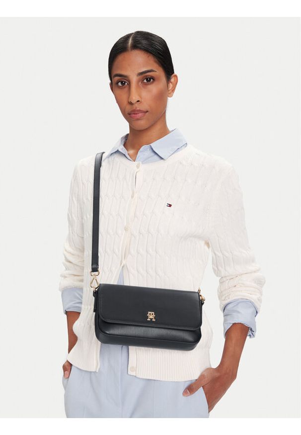 TOMMY HILFIGER - Tommy Hilfiger Torebka Th Icon Conv AW0AW17677 Granatowy. Kolor: niebieski. Materiał: skórzane