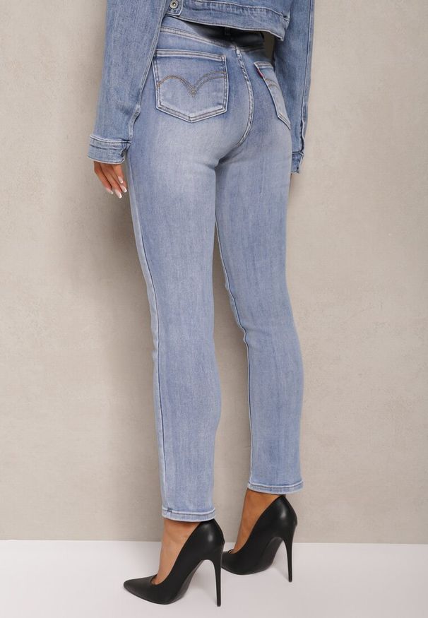 Renee - Jasnoniebieskie Jeansy High Waist o Dopasowanym Fasonie Skinny Langrea. Stan: podwyższony. Kolor: niebieski. Styl: klasyczny, elegancki
