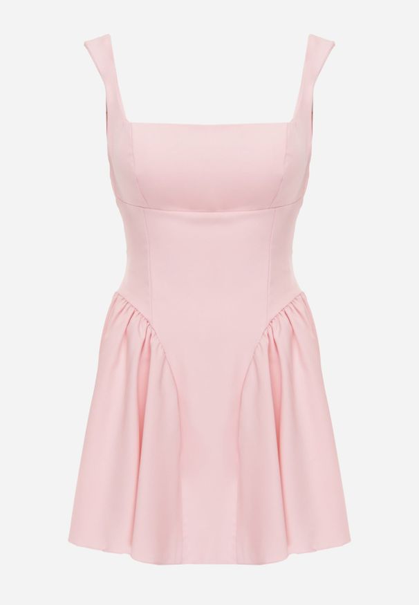 Renee - Różowa Sukienka na Ramiączkach o Rozkloszowanym Kroju Tastorea. Okazja: na imprezę, na co dzień. Typ kołnierza: dekolt kwadratowy, kokarda. Kolor: różowy. Długość rękawa: na ramiączkach. Sezon: lato. Typ sukienki: rozkloszowane, proste. Styl: casual, elegancki