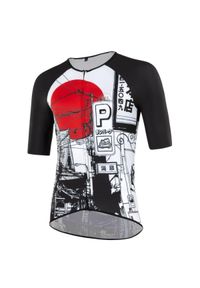 MB WEAR - Jersey Mb Wear comfort japan. Kolor: czerwony, biały, wielokolorowy. Materiał: jersey. Sport: kolarstwo