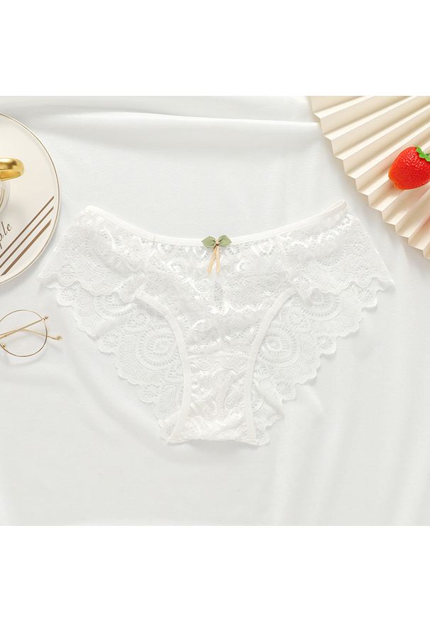 Intica - Figi z koronki na romantyczne okazje Roni. Kolor: biały. Materiał: koronka. Wzór: koronka