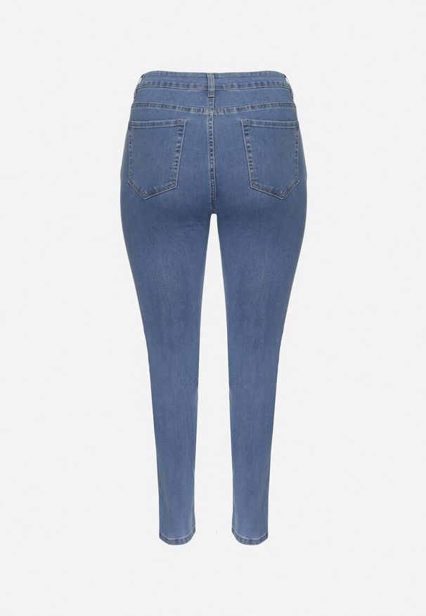 Born2be - Niebieskie Klasyczne Jeansy o Kroju Slim Regular Nalasin. Okazja: na co dzień. Kolor: niebieski. Styl: klasyczny