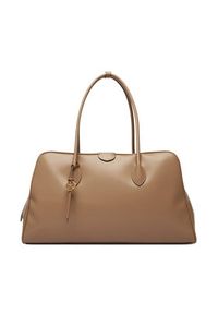 Calvin Klein Torebka Emblem Trio Large Work Bag LV04F3368G Beżowy. Kolor: beżowy. Materiał: skórzane #5