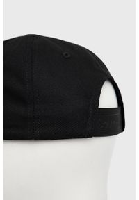 Calvin Klein czapka kolor czarny gładka. Kolor: czarny. Materiał: bawełna. Wzór: gładki