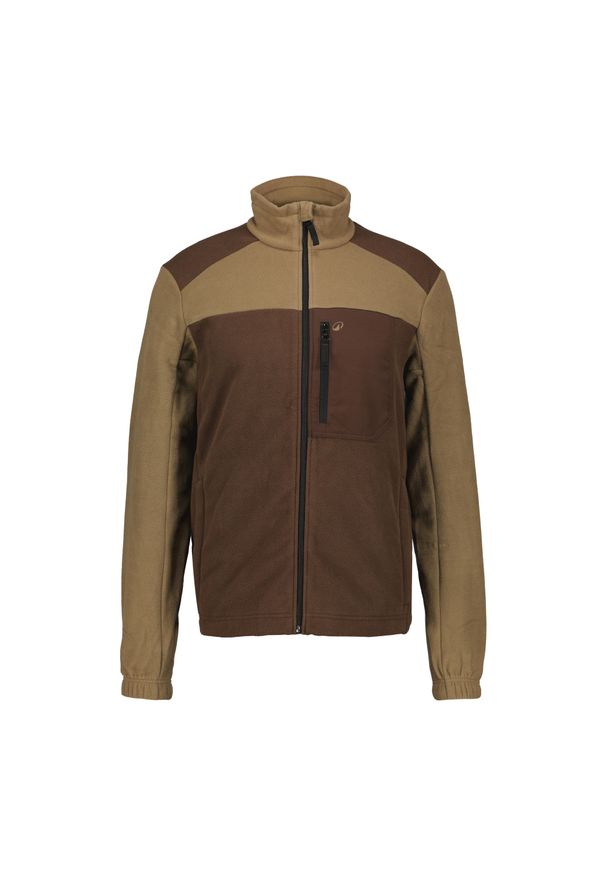 SOLOGNAC - Polar outdoor Solognac 500 dwukolorowy. Typ kołnierza: kołnierzyk stójkowy. Kolor: brązowy. Materiał: poliester, bawełna, materiał. Sport: outdoor