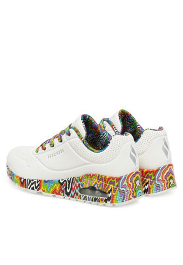 skechers - Skechers Sneakersy Jen Stark: Uno - Mini Drip 177959/WMLT Biały. Kolor: biały. Materiał: skóra