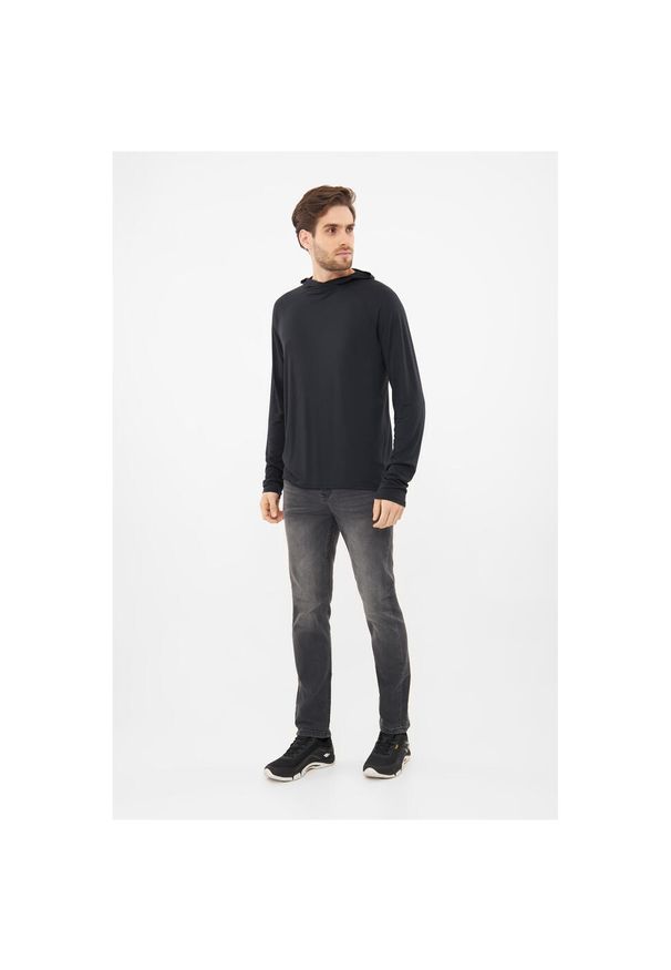 Viking - Longsleeve z kapturem męski VIKING Canby Bamboo. Typ kołnierza: kaptur. Kolor: niebieski. Długość rękawa: długi rękaw. Styl: sportowy. Sport: turystyka piesza