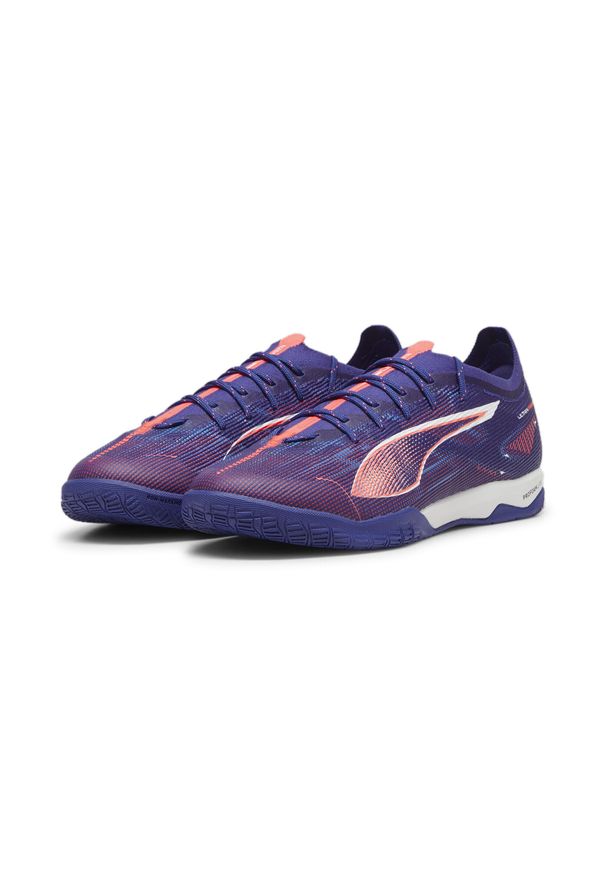 Puma - Buty piłkarskie ULTRA 5 PRO COURT PUMA Lapis Lazuli White Sunset Glow Blue Pink. Kolor: wielokolorowy, niebieski, biały, różowy. Sport: piłka nożna
