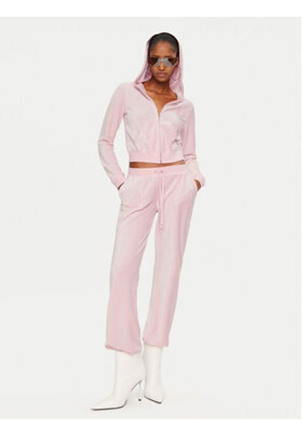 Juicy Couture Spodnie dresowe Caisa JCSEBJ008 Różowy Slim Fit. Kolor: różowy. Materiał: bawełna